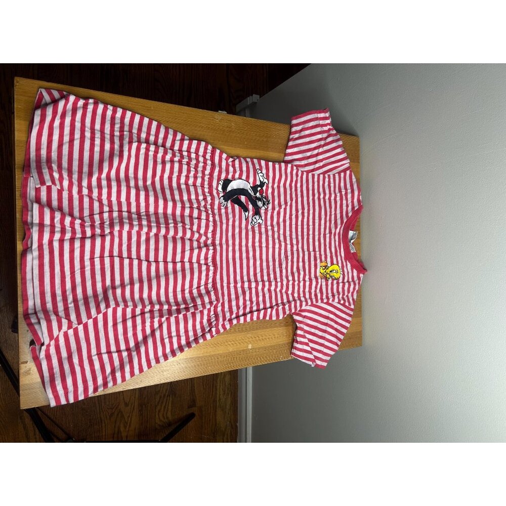 90s Y2K children’s kids acme looney tunes tweety and Sylvester dress M STAINED